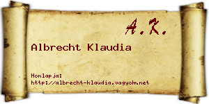 Albrecht Klaudia névjegykártya