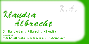 klaudia albrecht business card